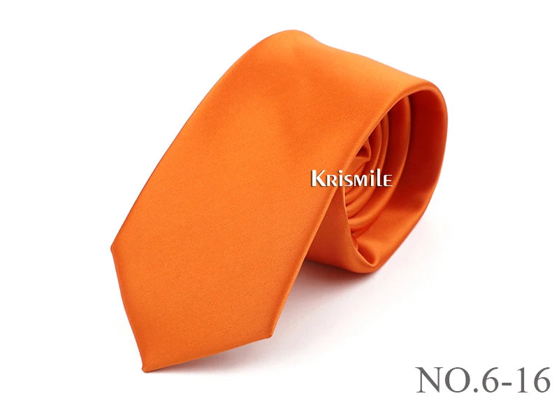 NoEnName_Null Solid Polyester Neck Tie for Men