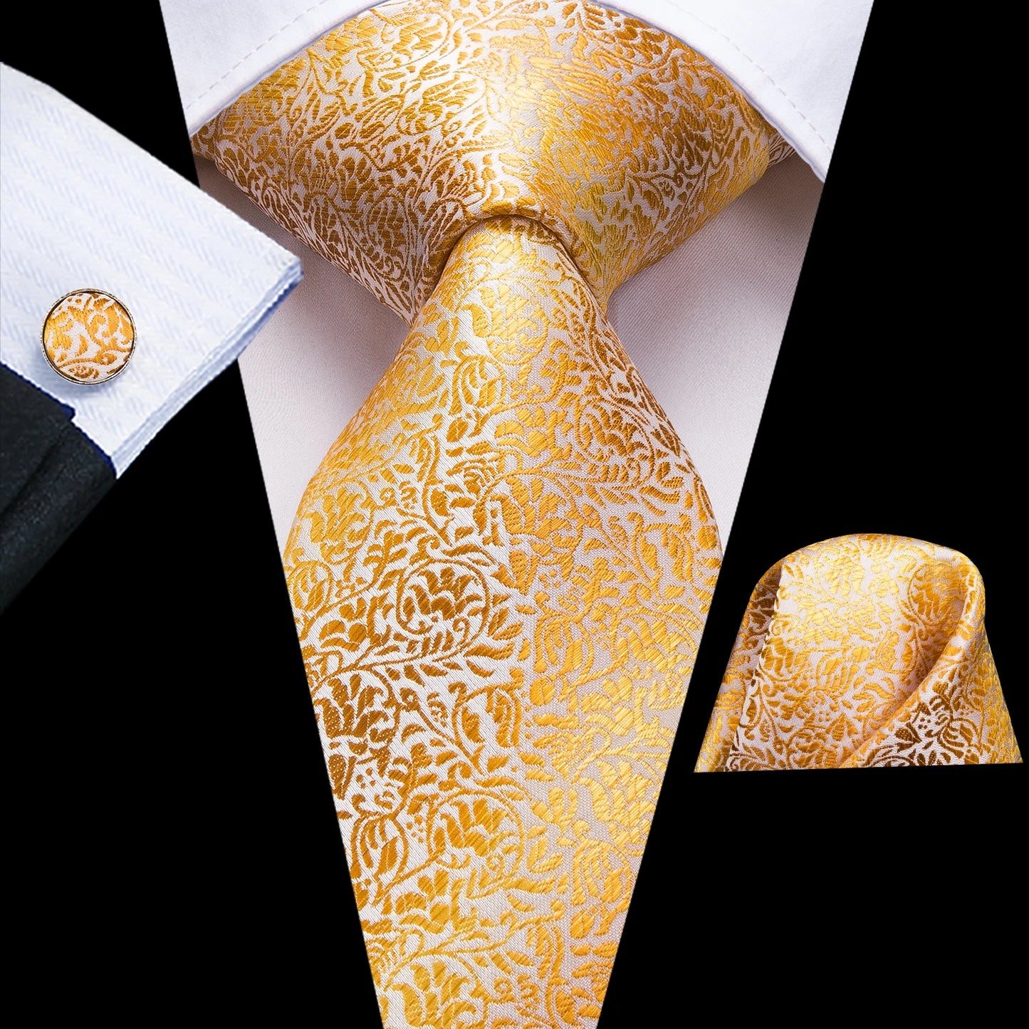 Hi-Tie Silk Neck Tie Set for Men – Patchwork Design