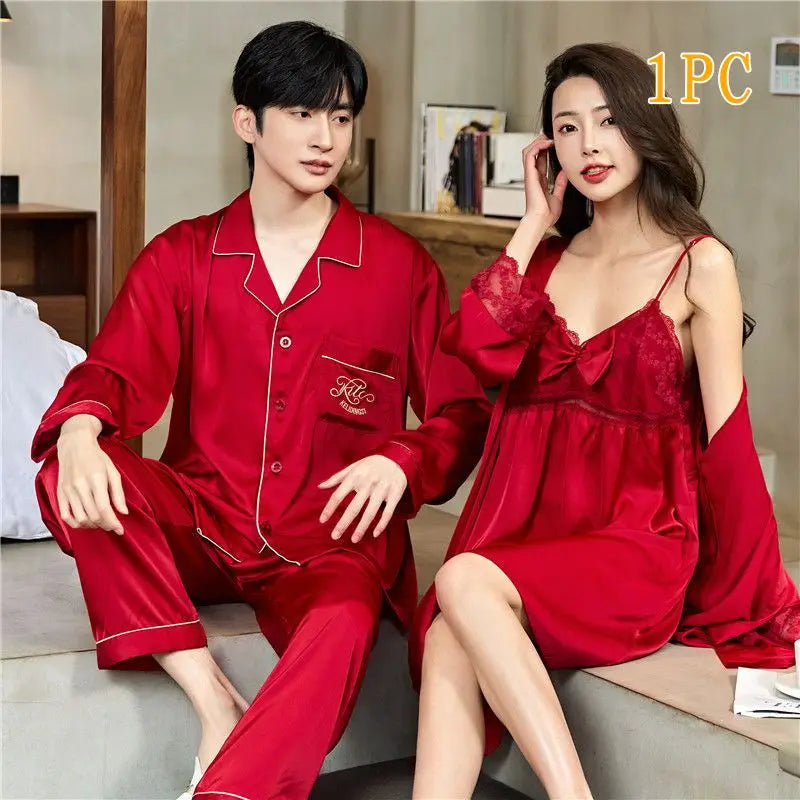 Women's Ice Silk Robe Set