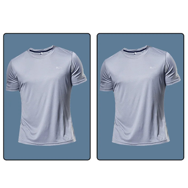 Men’s Quick-Dry Reflective Gym T-Shirt – Anti-Sweat Sportswear for Running, Basketball, Fitness