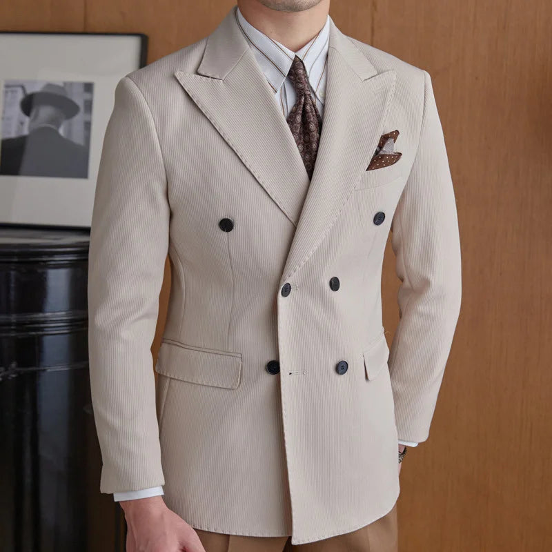 High Quality Double Breasted Suit 2 Pieces designed for Wedding, as well as for Business Formal Casual  Office.