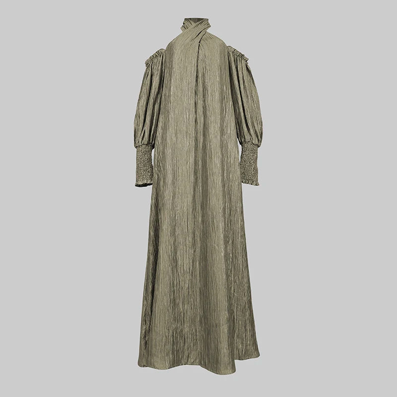 NoEnName_Null Women's Asymmetrical Sequin A-Line Floor-Length Dress – Slim Fit, High Stretch, All-Season Polyester