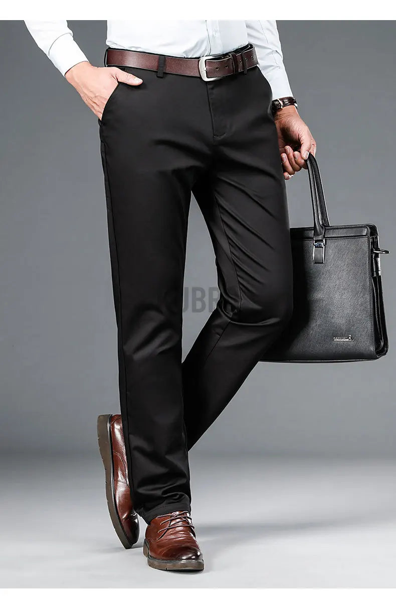 KUBRO High Quality Men's Clothing Autumn Winter Office Business Casual Trousers American Elegant Loose Straight Cargo Pants