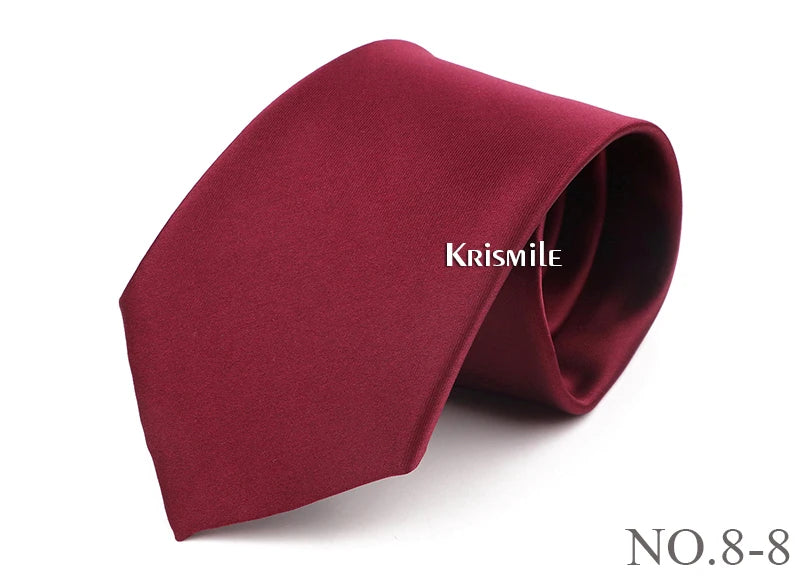 NoEnName_Null Solid Polyester Neck Tie for Men