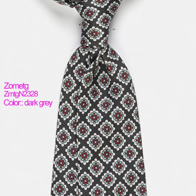 ZOMETG Floral Silk Neck Tie for Men