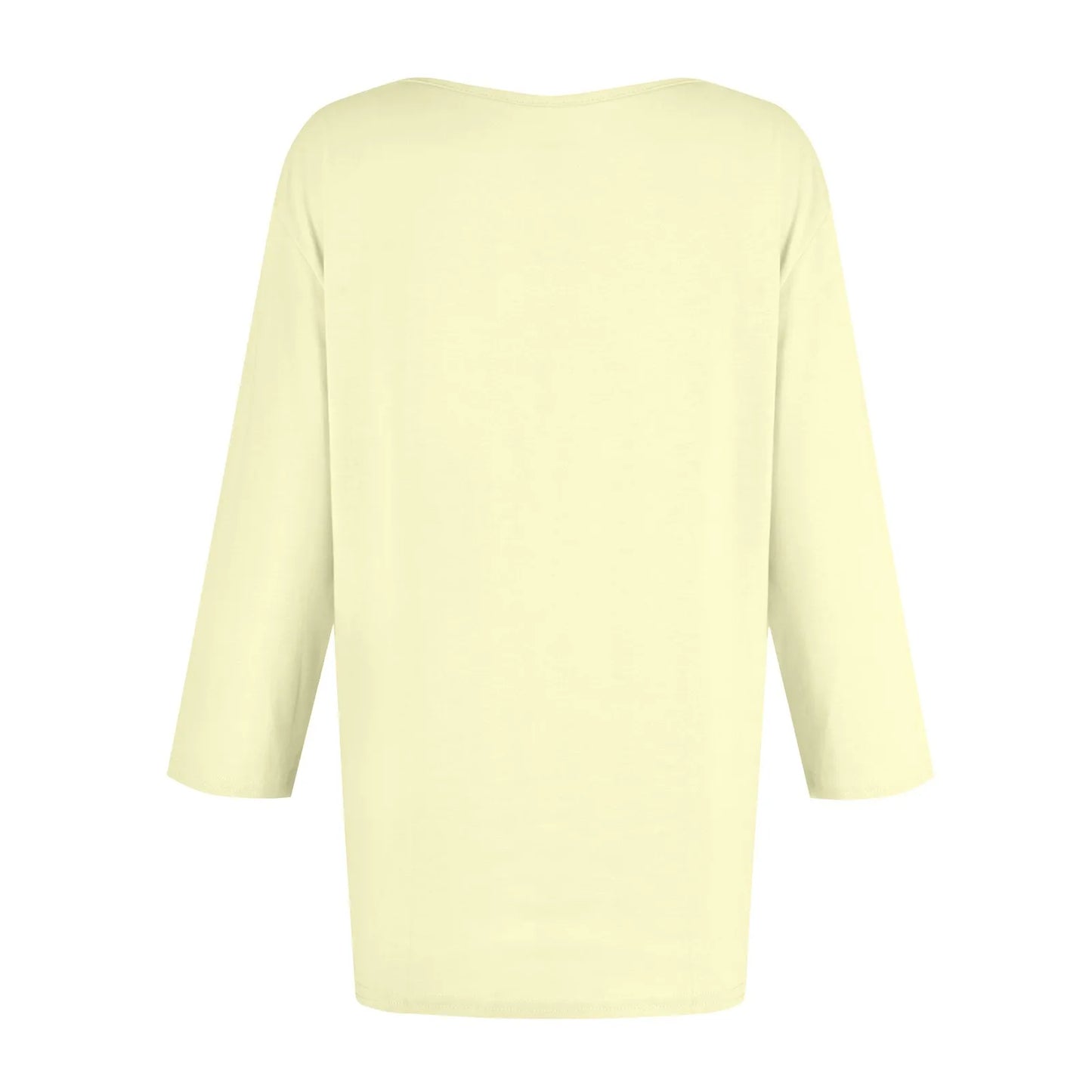 Women's Summer T-Shirts 2024 Fashion Casual Everyday Versatile O-Neck 3/4 Length Sleeve Tops Solid Color T-Shirt Tops Plus Size