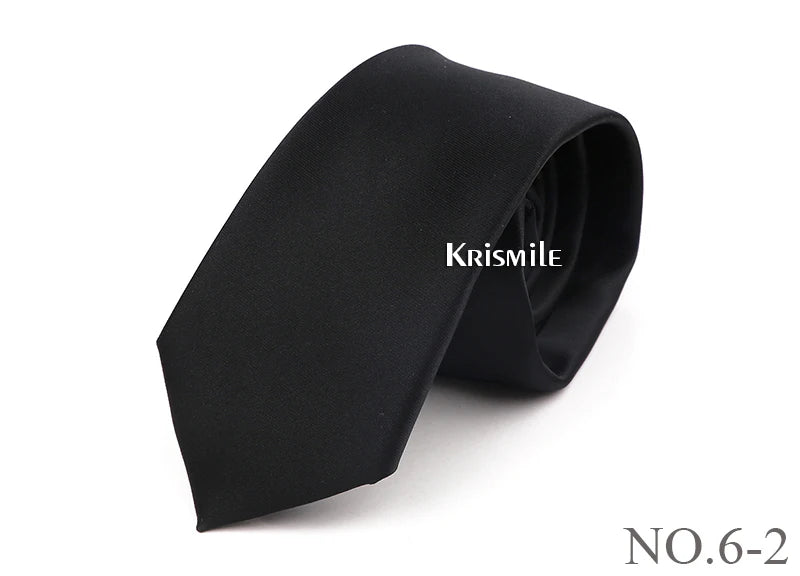 NoEnName_Null Solid Polyester Neck Tie for Men