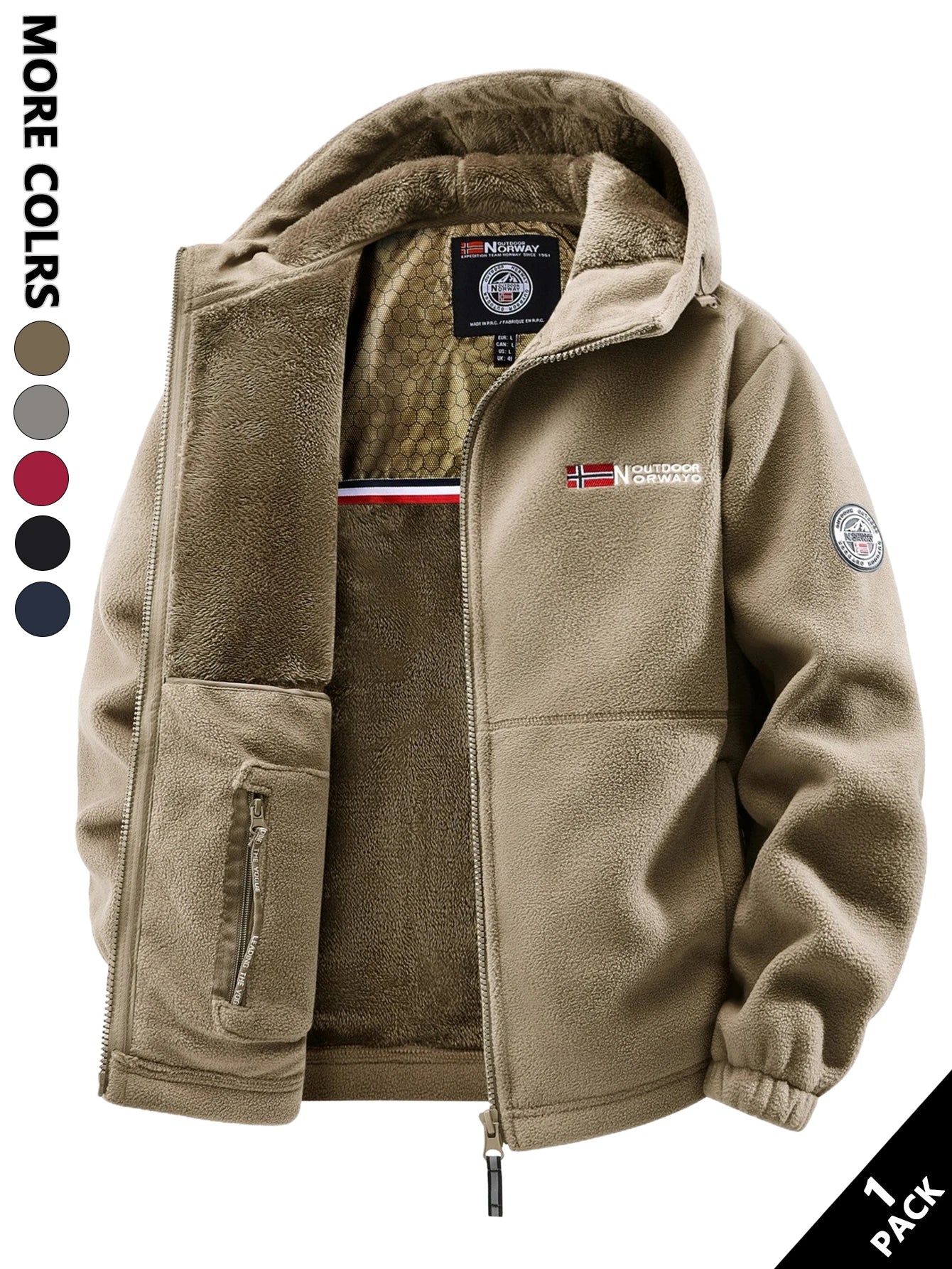 Men’s Casual Fleece Jacket – Full-Zip Outerwear for All Seasons