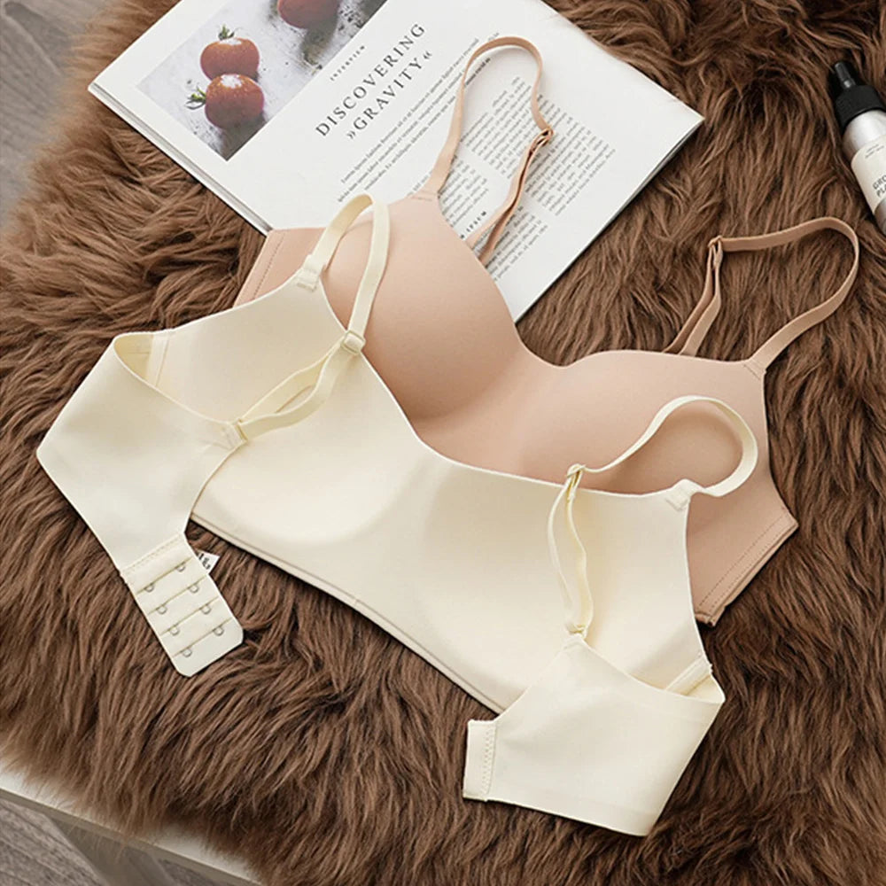 Seamless Underwear Thin Soft Comfort Women Push-Up Bra Sexy Beauty colour Back Non-Wire Solid Colour Female Lingerie