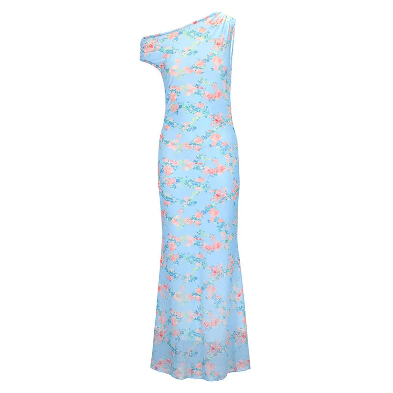 COOL BABES Women's Sexy Club Print Dress Backless Ankle-Length Sleeveless Pullover