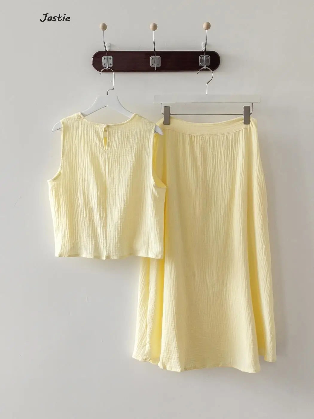 JASTIE Women's Casual A-Line Sleeveless Jersey Dress – Mid-Calf Length, Spring/Summer Style