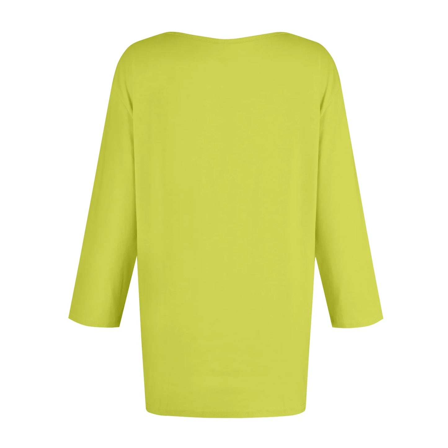 Women's Summer T-Shirts 2024 Fashion Casual Everyday Versatile O-Neck 3/4 Length Sleeve Tops Solid Color T-Shirt Tops Plus Size