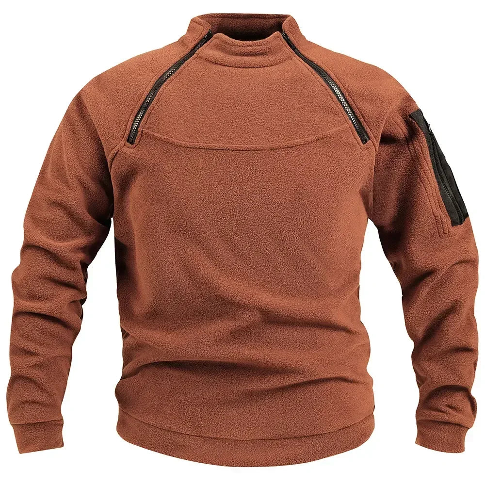 Outdoor Men's TacticalFleece Jacket Warm Zippers Pullover Men Windproof Coat