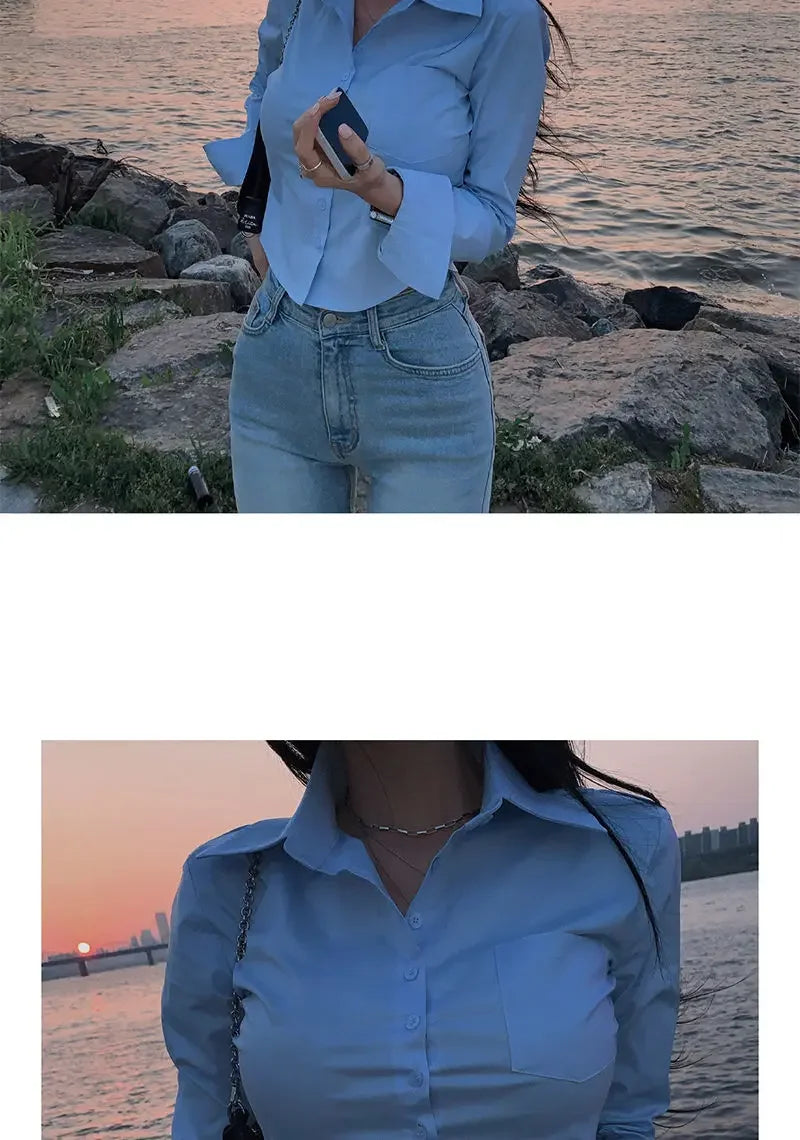 Women's Shirt & Blouse Chiffon Button Up Clothes and White CoolTrend Popular Elegant Luxury  Social Vintage Cute