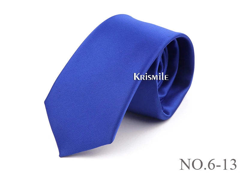 NoEnName_Null Solid Polyester Neck Tie for Men