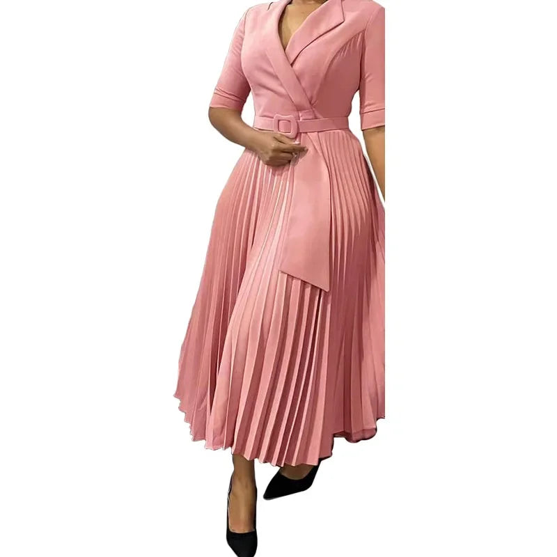 Women Autumn Fashion V-neck 3/4 Sleeve Party Evening Long Maxi Dress Outfits