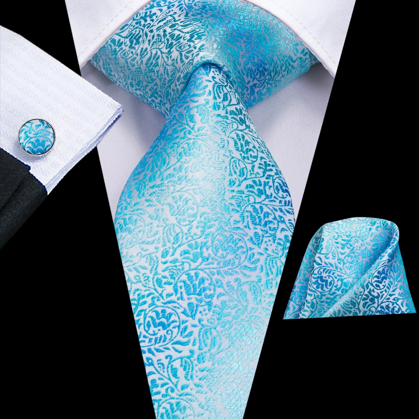 Hi-Tie Silk Neck Tie Set for Men – Patchwork Design