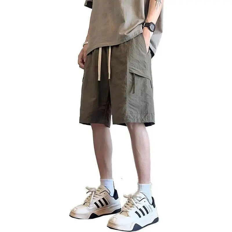 Men’s Casual Solid Color Polyester Summer Shorts – Lightweight &amp; Breathable