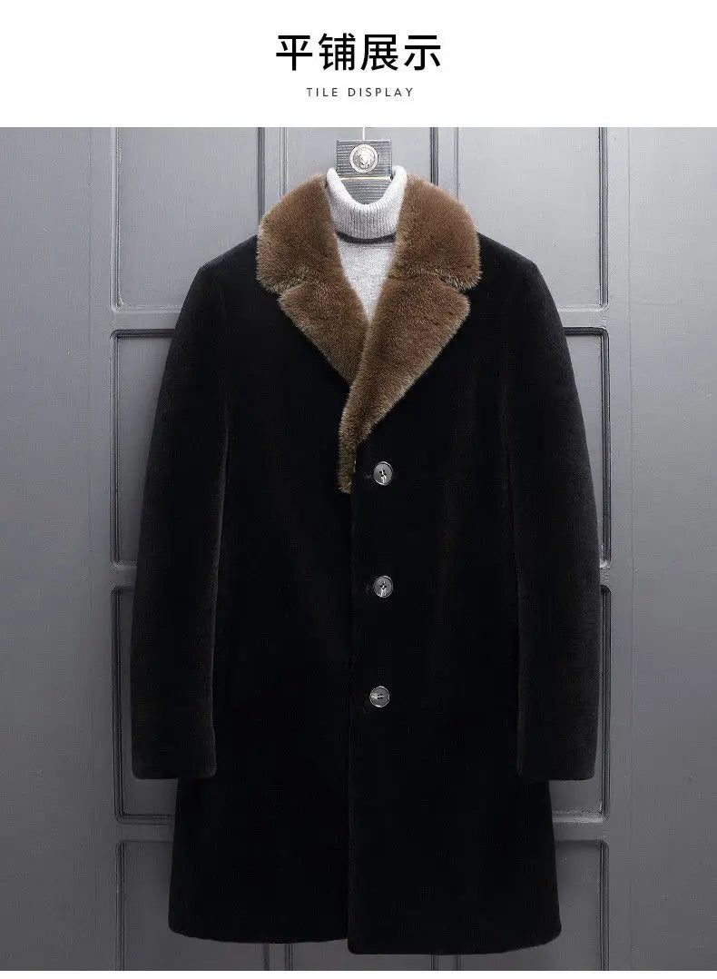 Winter New Mink Fleece Coat Imitation Fur Coat Men's Medium winter coat