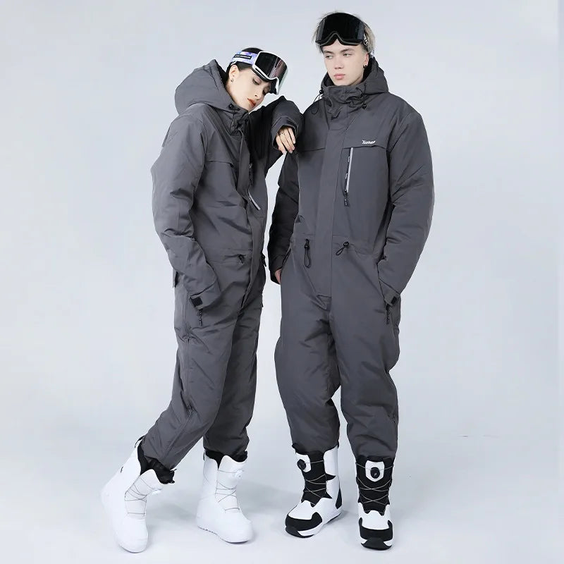 Outdoor Ski jumpsuit For Snowboard Men and Women Water, Wind and Cold weather proof Thickened Warm Sport Skiing