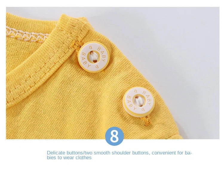 NoEnName_Null Unisex Summer Outfit for Kids – Soft Cotton-Polyester Casual Wear (Ages 25M–12Y)