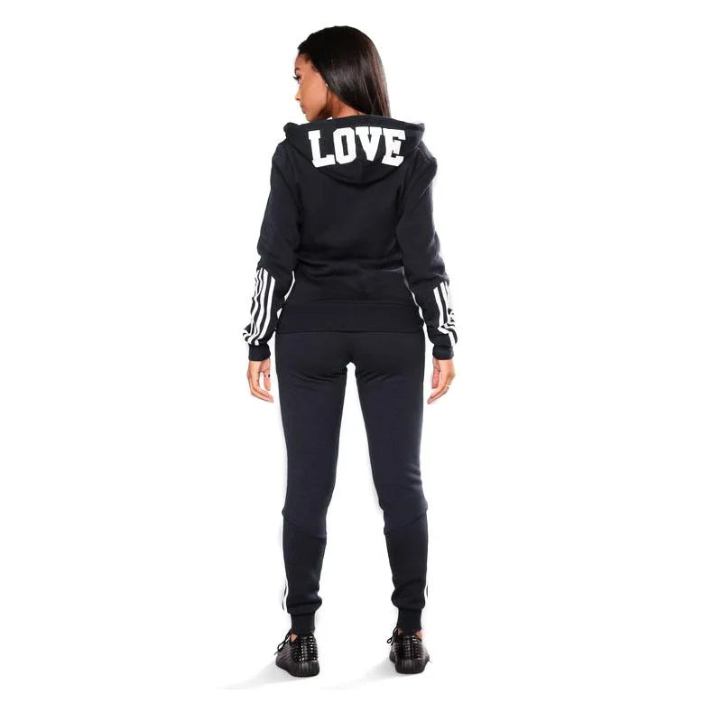 Newest  Fashion jogging Women Track Suits Sports Wear Cherry Printed Hoodies+Sweatpants