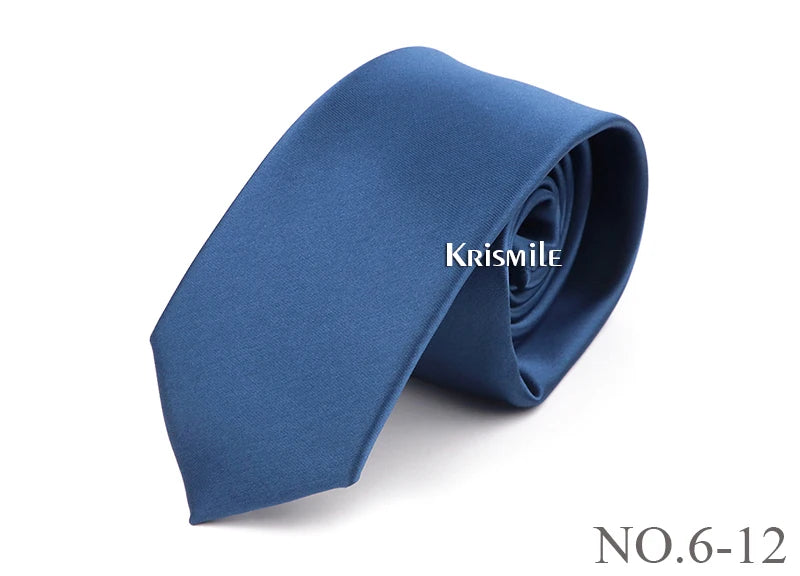 NoEnName_Null Solid Polyester Neck Tie for Men