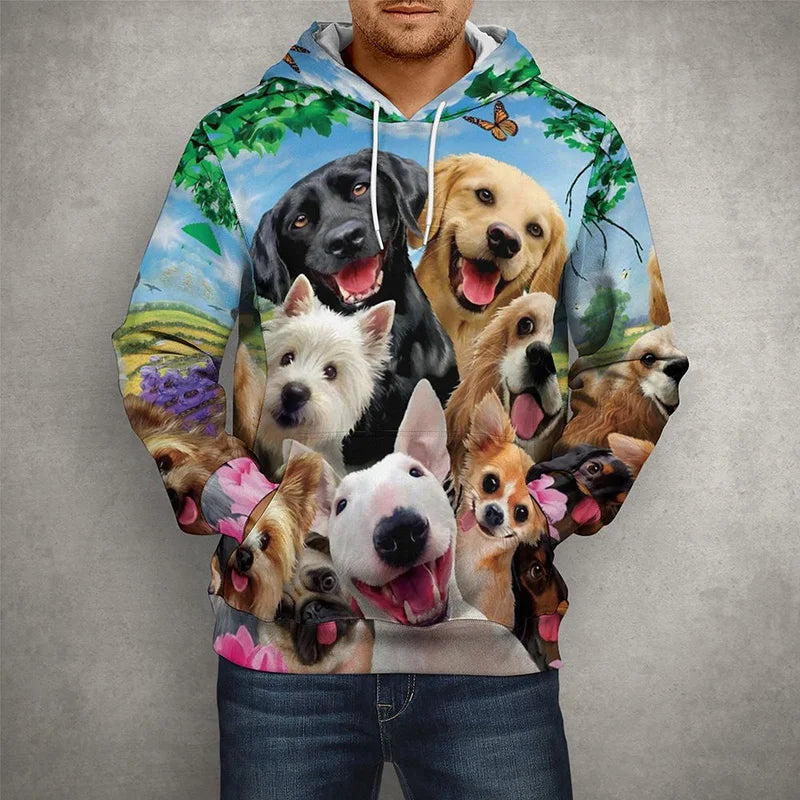 Funny PugDog 3D Print Men and Women Hoodies Autumn And Spring Oversize Jackets