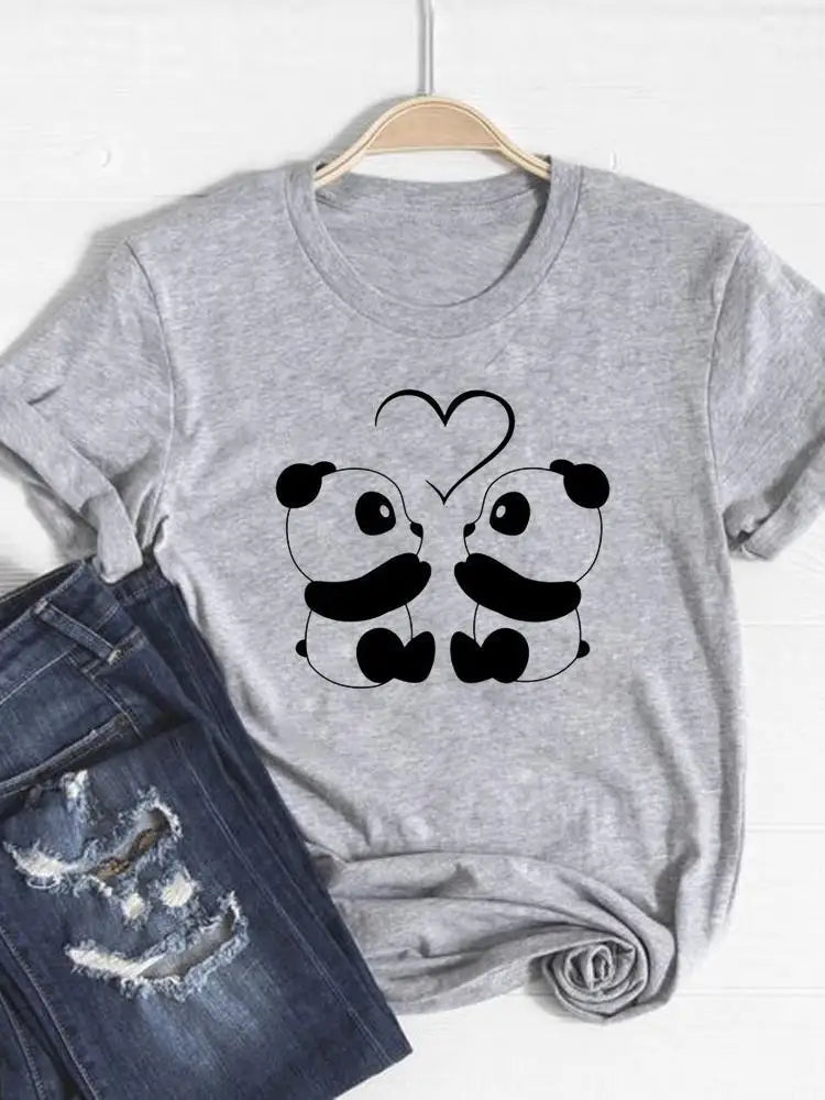 Sloth Cartoon Sweet 90s Cute GraphicT- Shirt Short Sleeve Summer Women Clothing Fashion