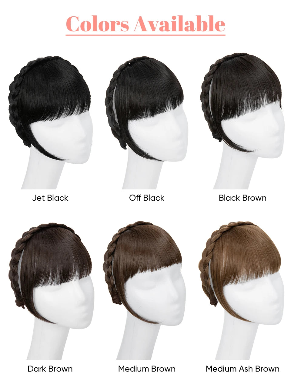 SARLA Blunt Bangs Clip-In Hair Extension – High Temperature Fiber, Pure Color, Permable