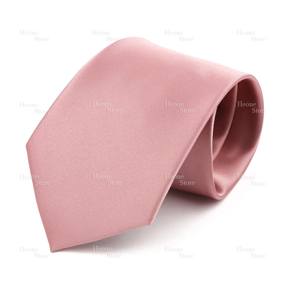 NoEnName_Null Solid Polyester Neck Tie for Men