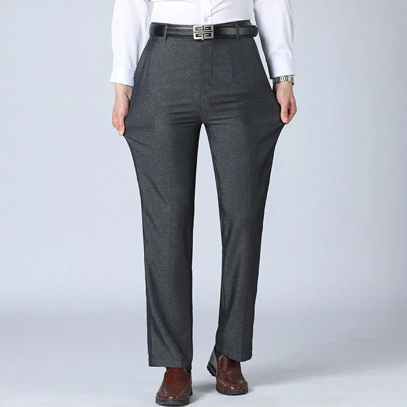 Spring Autumn New Business Office Streetwear Fashion Men's Solid Pocket Loose Casual Straight Full Trousers 29-40