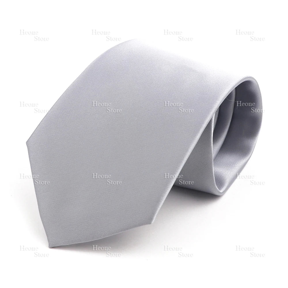 NoEnName_Null Solid Polyester Neck Tie for Men