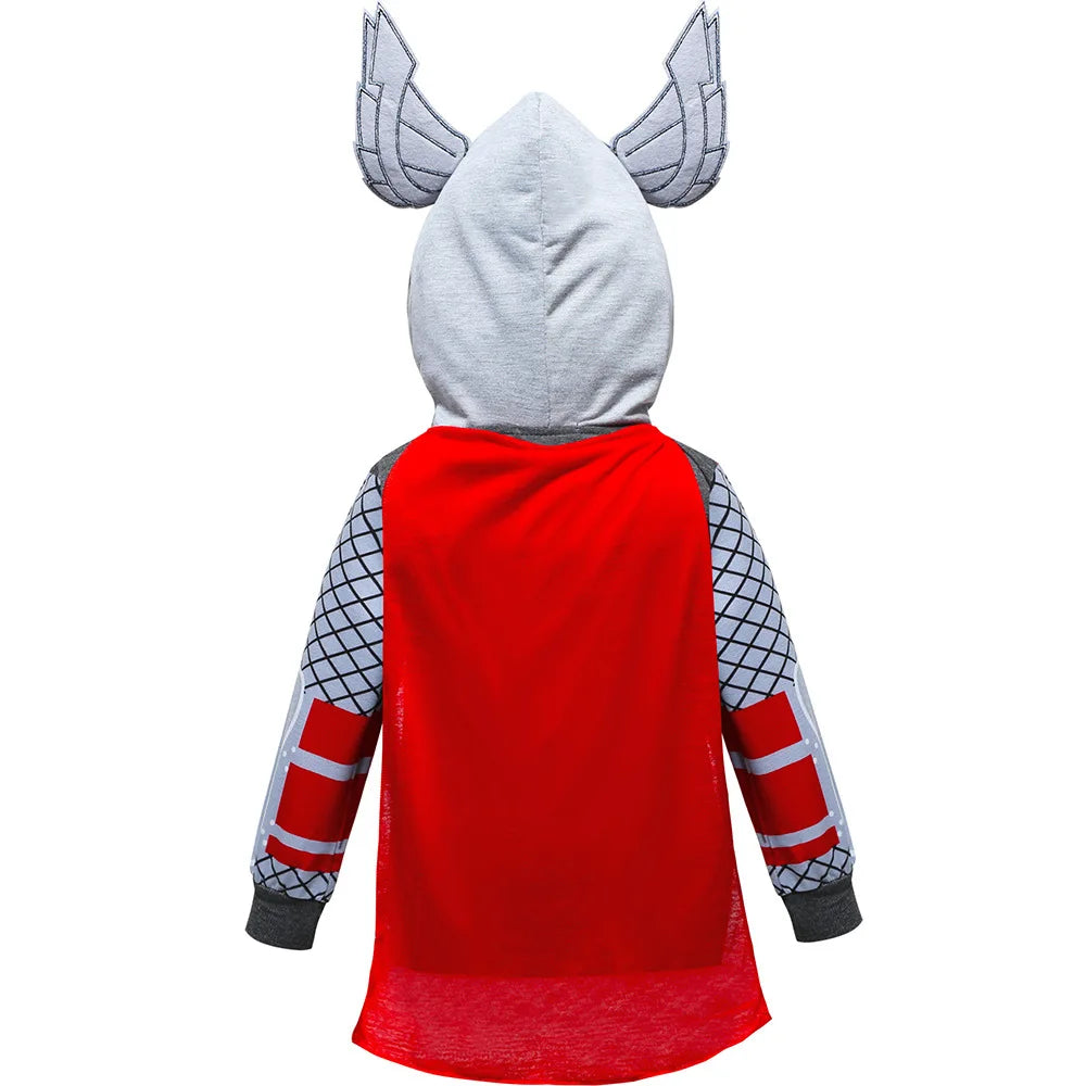 Kids Spiderman Hulk Thor Iron Man Hoodies Cosplay  Cartoon Print Zipper Hooded Jacket for Children