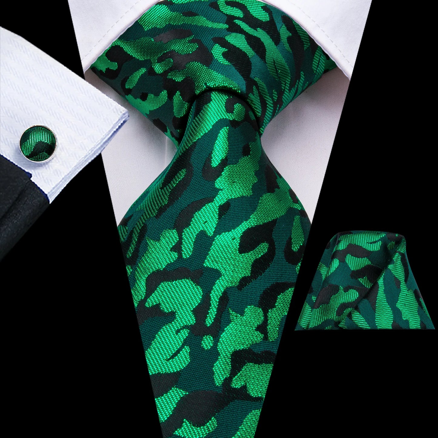 Hi-Tie Silk Neck Tie Set for Men – Patchwork Design