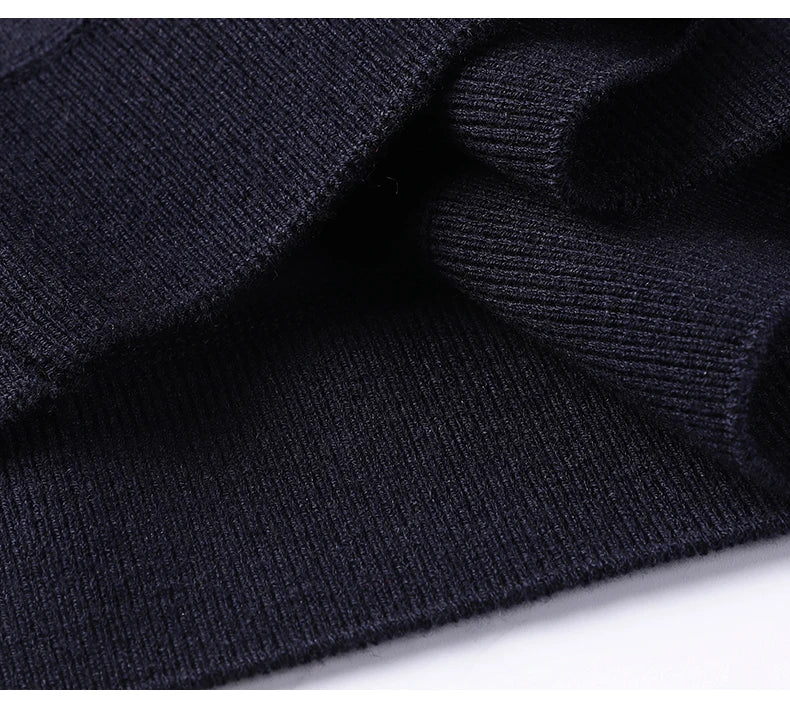 Men's Knit Sweater with Woven Shirt Collar and Knit Body, Business Autumn and Winter Thermal Head Cover Sweater Wool Pullover