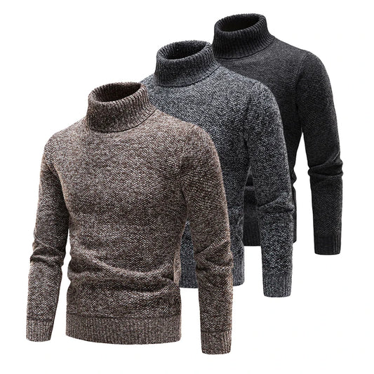 Brand Men Turtleneck Sweaters and Pullovers 2023 New Fashion Knitted Sweater Winter Men's Wool Casual Solid Clothes