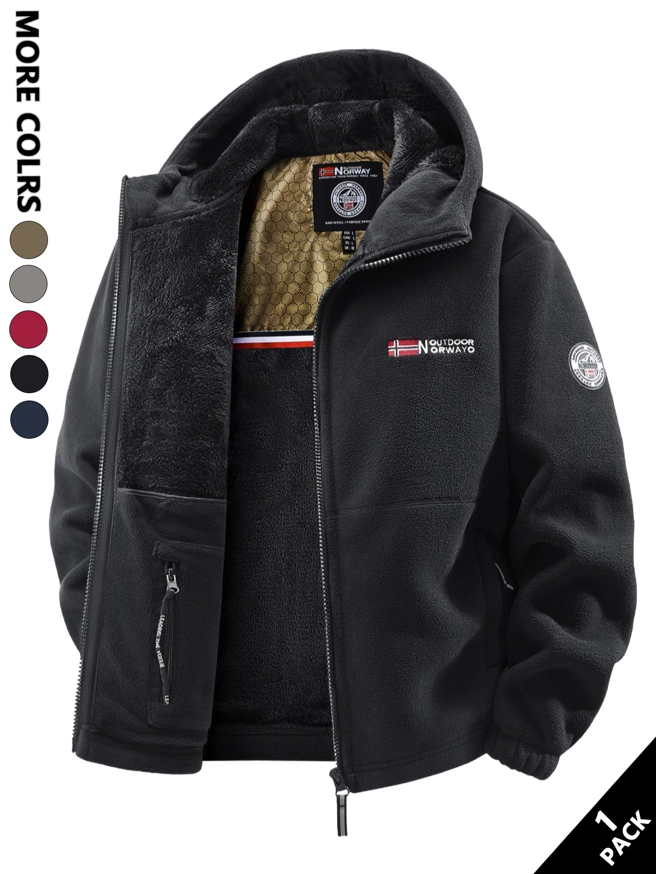 Men’s Casual Fleece Jacket – Full-Zip Outerwear for All Seasons