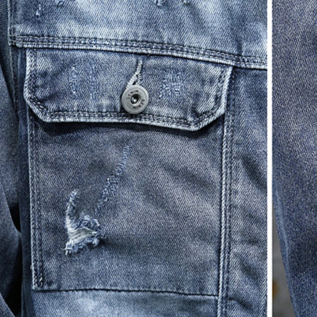 NoEnName Men's Casual Spring &amp; Autumn Solid Cotton-Polyester Jacket - Turn-Down Collar Single Breasted Coat