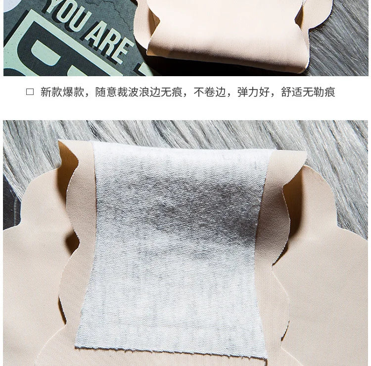 SP&CITY Soft Wavy Side Seamless Panties For Women Satin Menstrual Underwear Sexy Solid Breathable Thongs Briefs Female Lingerie