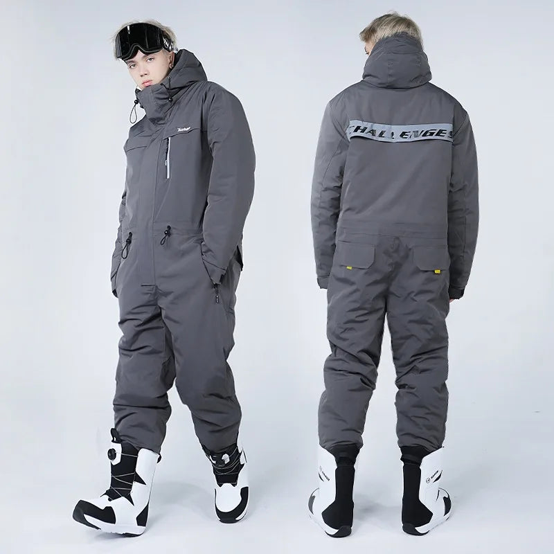 Outdoor Ski jumpsuit For Snowboard Men and Women Water, Wind and Cold weather proof Thickened Warm Sport Skiing