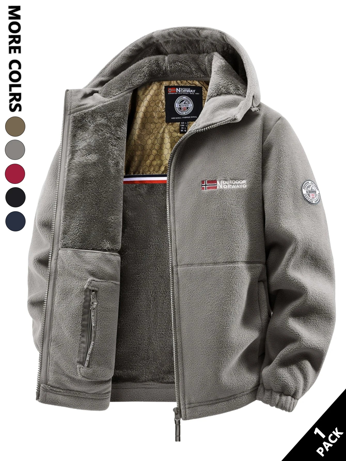 Men’s Casual Fleece Jacket – Full-Zip Outerwear for All Seasons