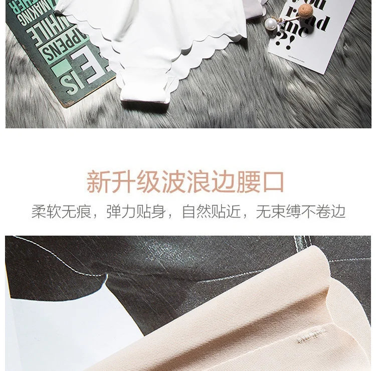 SP&CITY Soft Wavy Side Seamless Panties For Women Satin Menstrual Underwear Sexy Solid Breathable Thongs Briefs Female Lingerie