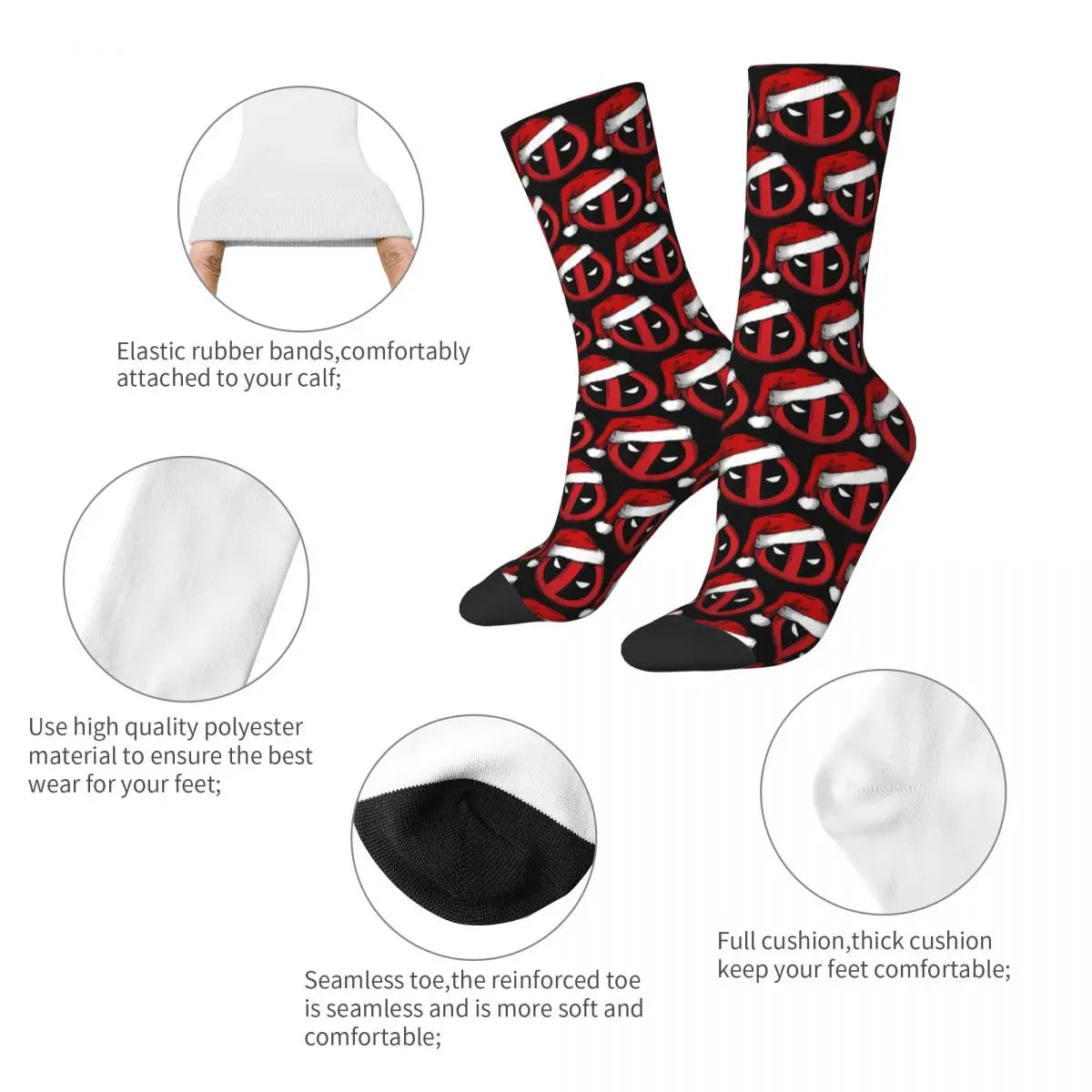 MINISO Deadpool Cosplay Socks - Unisex Movie &amp; TV Accessories