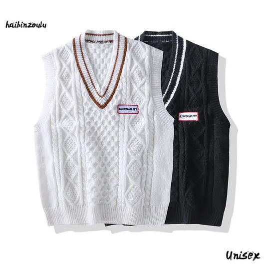 Men Knit Sweater vest Korean fashion clothes