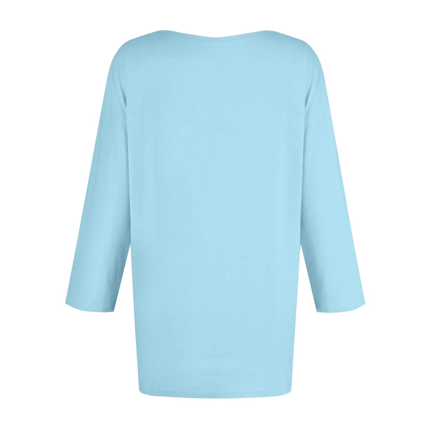 Women's Summer T-Shirts 2024 Fashion Casual Everyday Versatile O-Neck 3/4 Length Sleeve Tops Solid Color T-Shirt Tops Plus Size