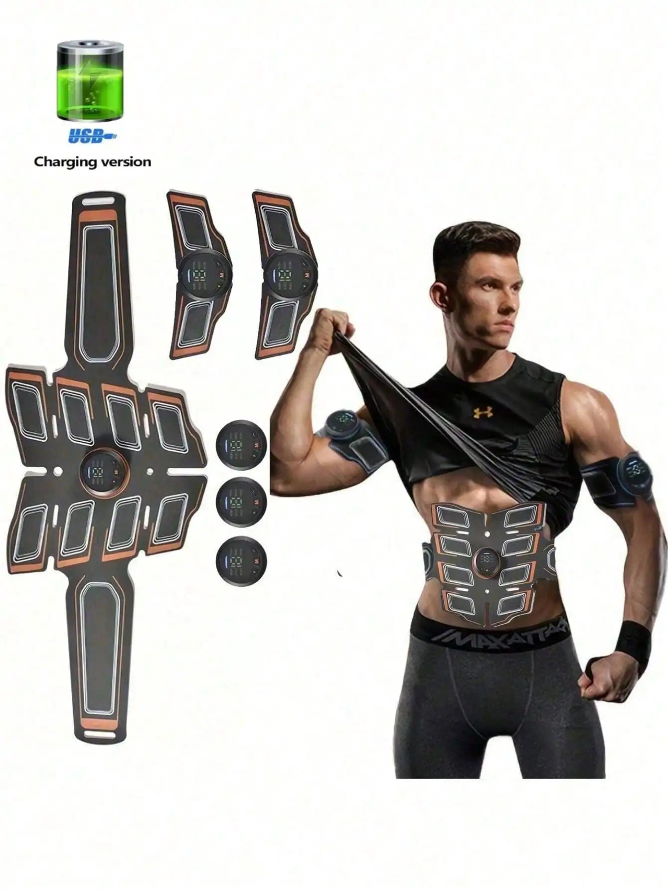 Rechargeable Abdominal Muscle Trainer, Muscle Strengthening Equipment/Ultimate Home Exercise Essential For Both Men And Women