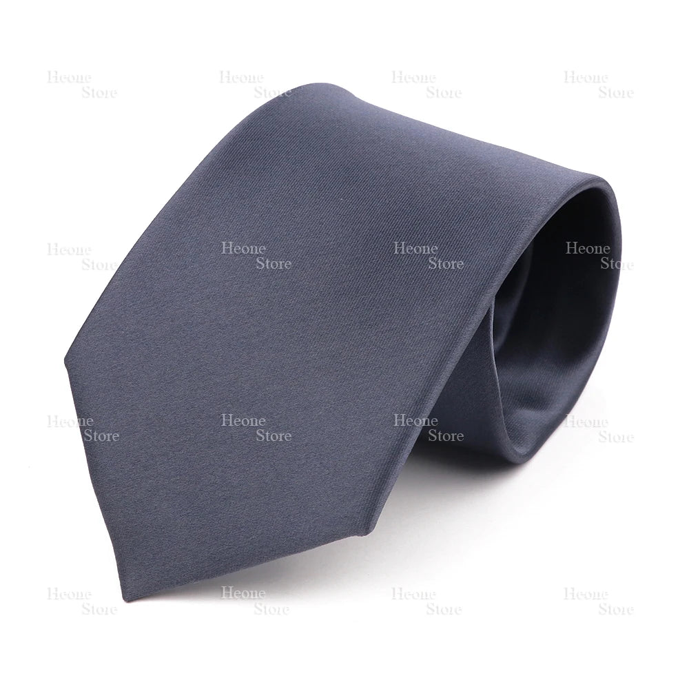 NoEnName_Null Solid Polyester Neck Tie for Men