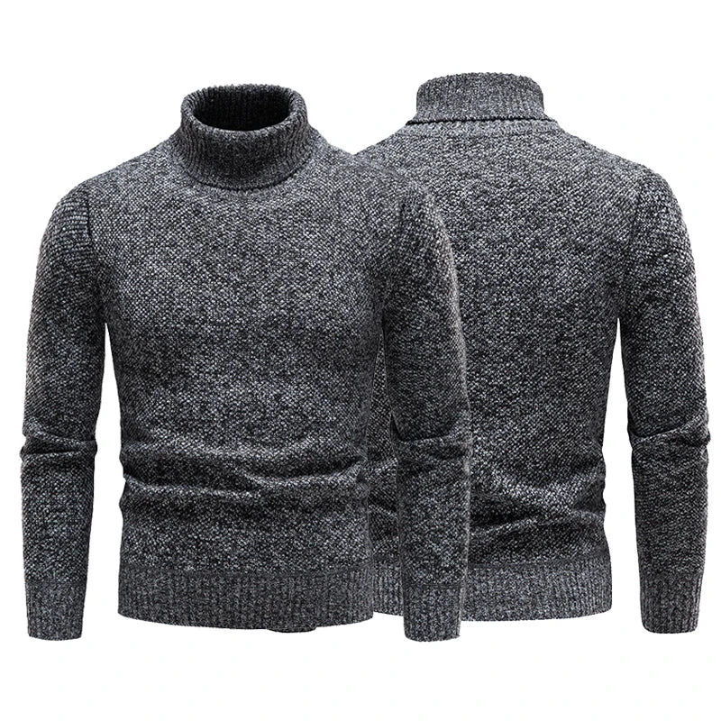 Brand Men Turtleneck Sweaters and Pullovers 2023 New Fashion Knitted Sweater Winter Men's Wool Casual Solid Clothes