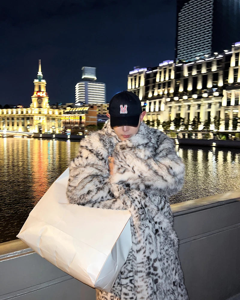 Mauroicardi Winter Long Colourful Thickened Warm Faux Fur Coat Men Runway European Fashion Luxury Designer Clothe